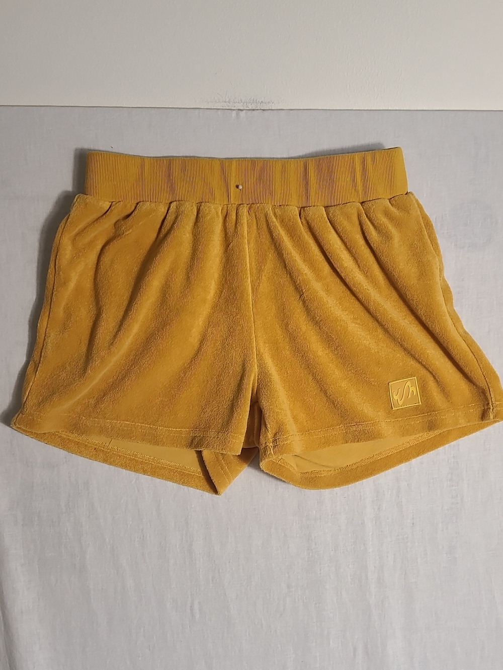 Waydamin Mustard Yellow Terry Athletic Shorts Size XL Fits An XSmall